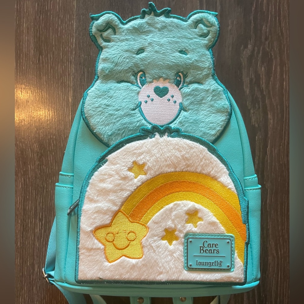 NWOT Loungefly Care Bear “Wish Bear” 40th Anniversary Mini Backpack